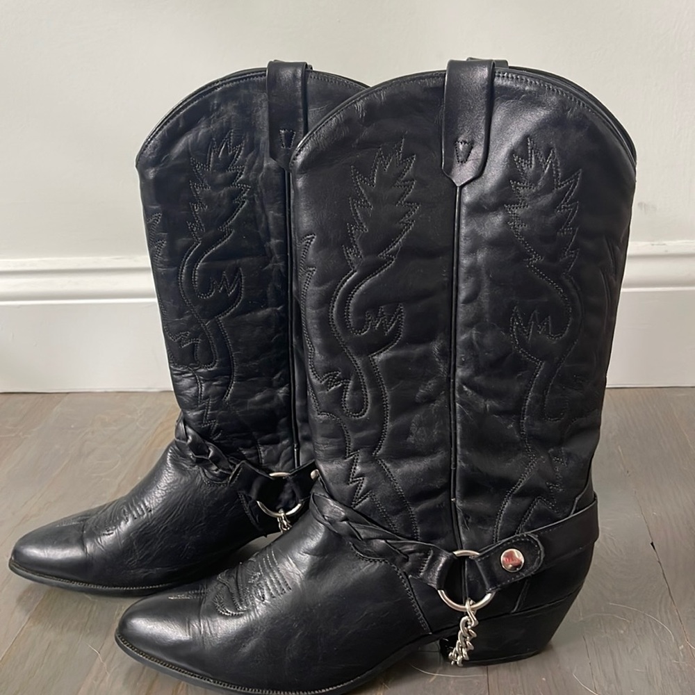 Acme Black leather boots